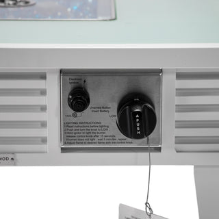 LeisureMod Walbrooke Square Fire Pit Table and Tank Holder With Slats, White