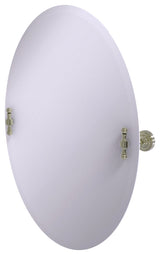 Frameless Oval Beveled Edge Tilt Mirror, Polished Nickel
