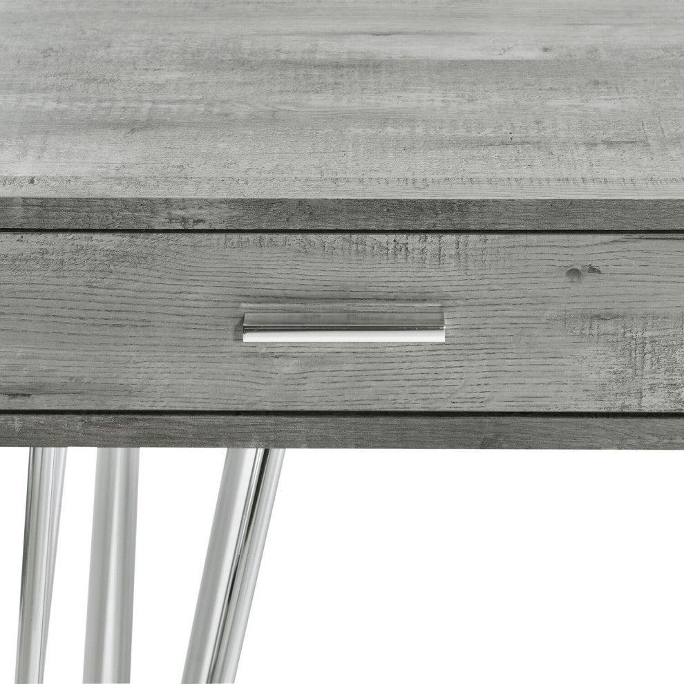 Kallen 47" Desk, Gray With Hairpin Legs