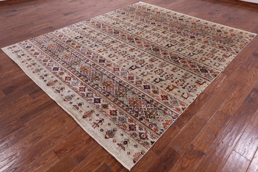 8' 1" X 9' 9" Tribal Persian Gabbeh Hand Knotted Wool Rug Q8072