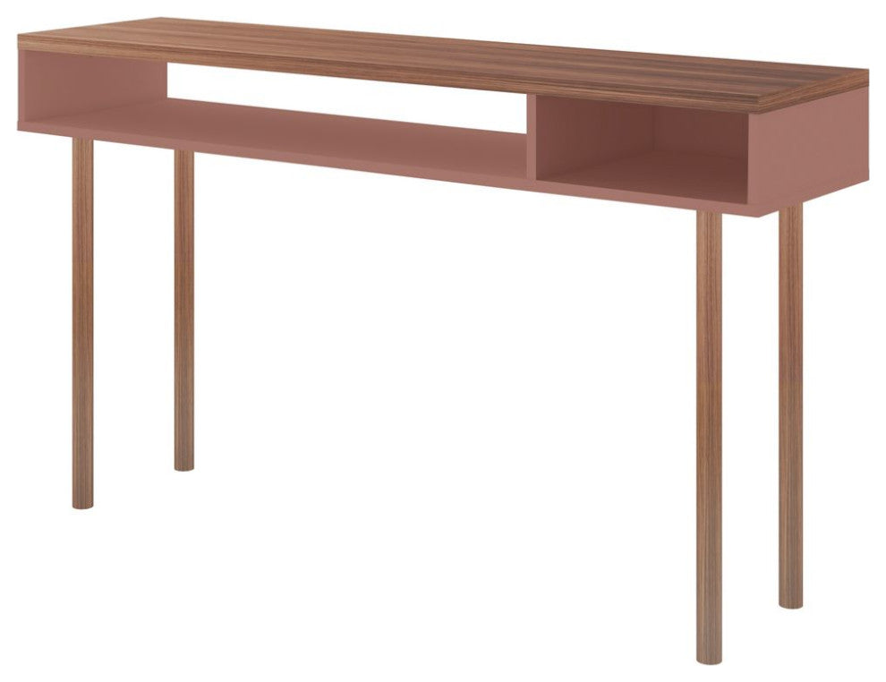 Windsor 47" Console Accent Table, Ceramic Pink and Nature