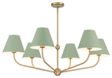 Crystorama Lighting Group XAV-B9316 Xavier 6 Light 40"W - Vibrant Gold / Green