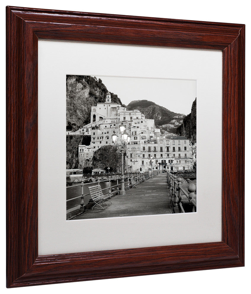 Alan Blaustein ''Amalfi Pier I'' Art, Wood Frame, White Mat, 11x11