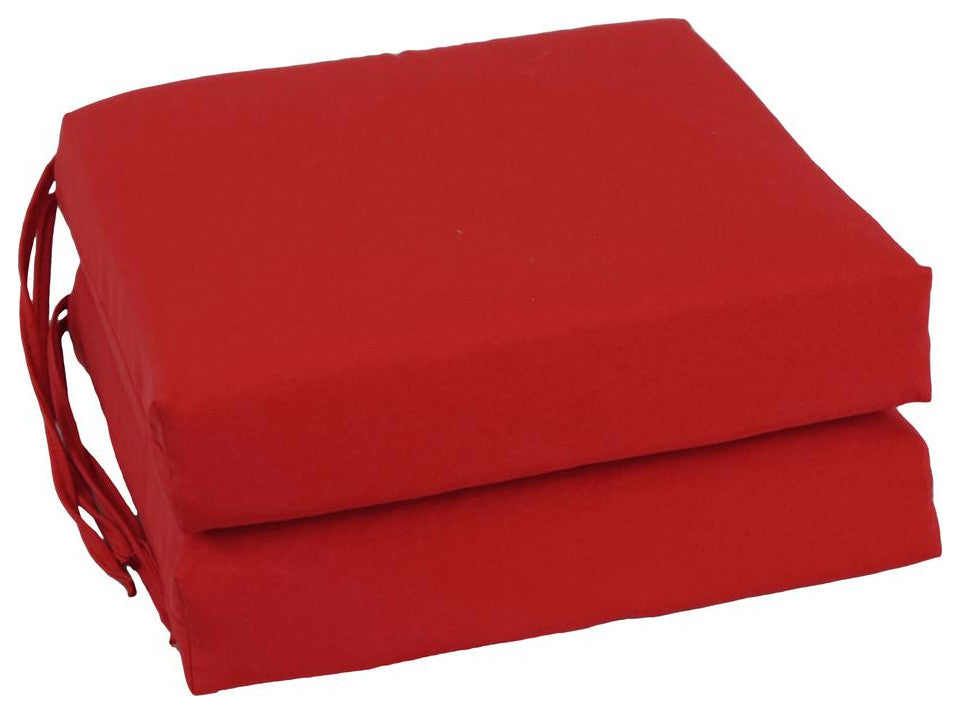 Blazing Needles Indoor 16 x 16 Twill  Chair Cushion, Ruby Red