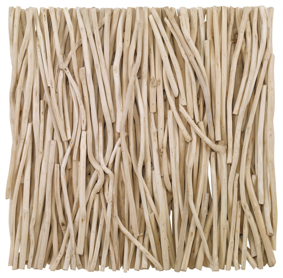 Uttermost 04352 24" Tall Teak Wood Abstract Sculpture - Woodtone