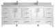 Malibu 84 Double Sink Bath Vanity in White  2" Carrara Quartz