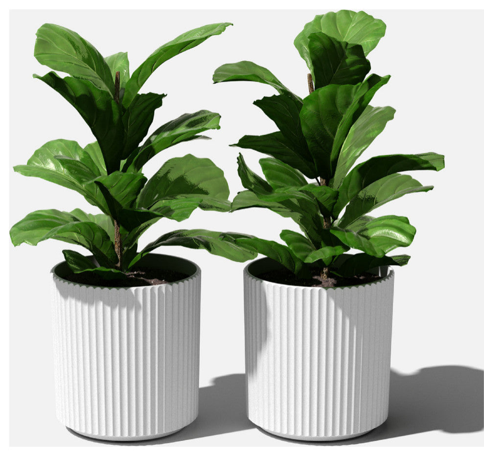 Veradek Demi Series Planter, White, 16", 2 Pack