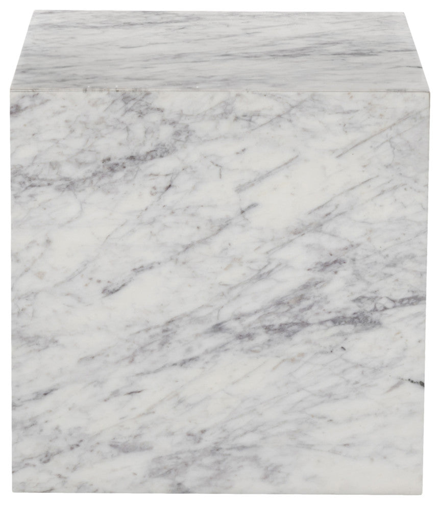 Canova Marble End Table, White, End Table
