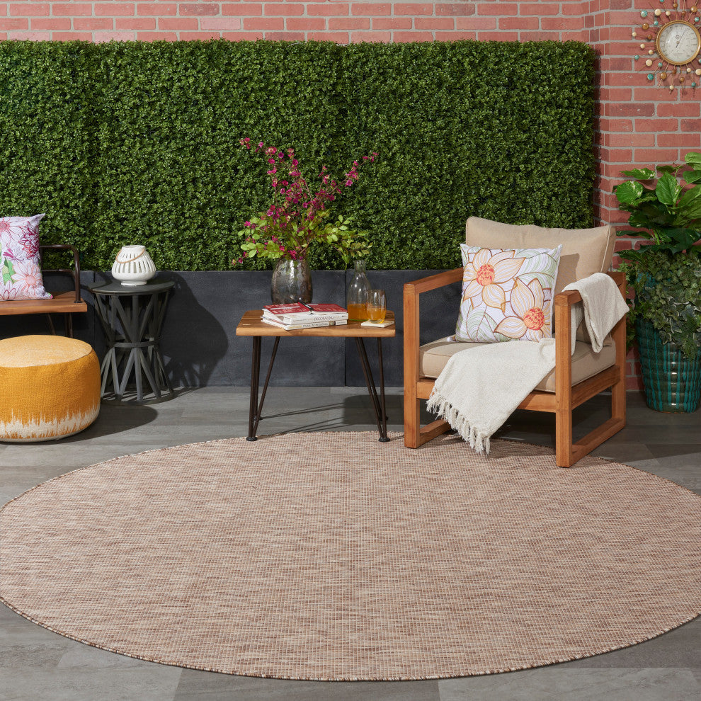 Nourison Positano Contemporary Area Rug, Beige, 8'xround