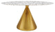 60" Dining Table, Oval, White Gold, Wood, Modern Cafe Bistro Hospitality