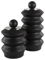 Uttermost Accordion Black Wood Containers, Set of 2