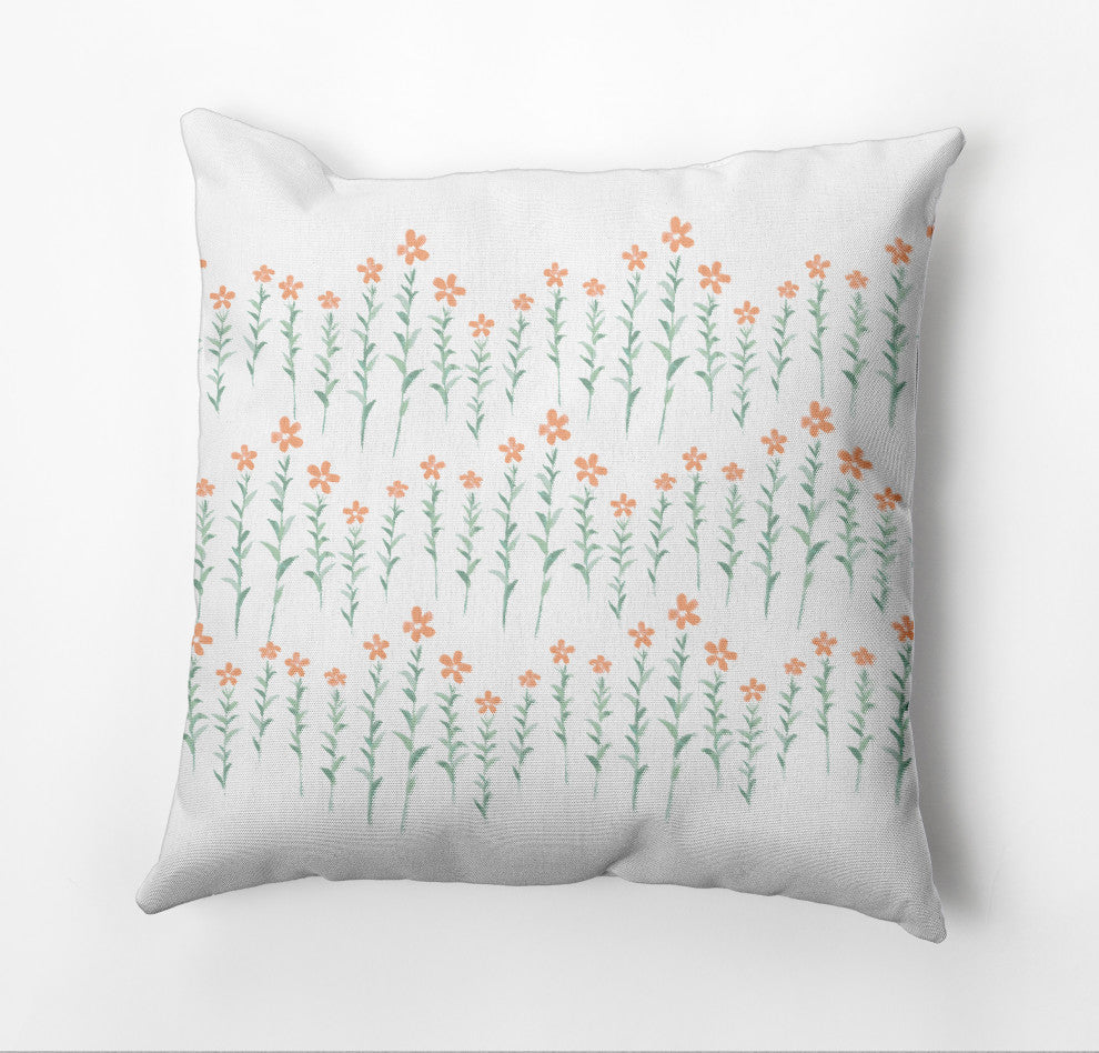 Periwinkle Stripe Outdoor Pillow, Orange, 16"x16"