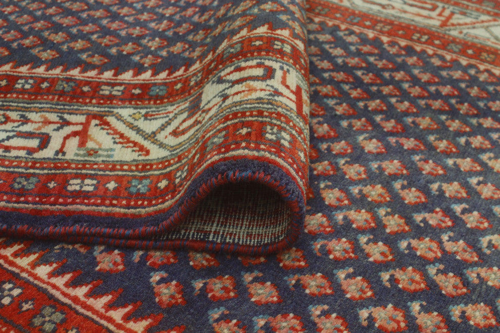 Fine Vintage Distressed Ronny Blue/Beige Runner, 3'5x10'5