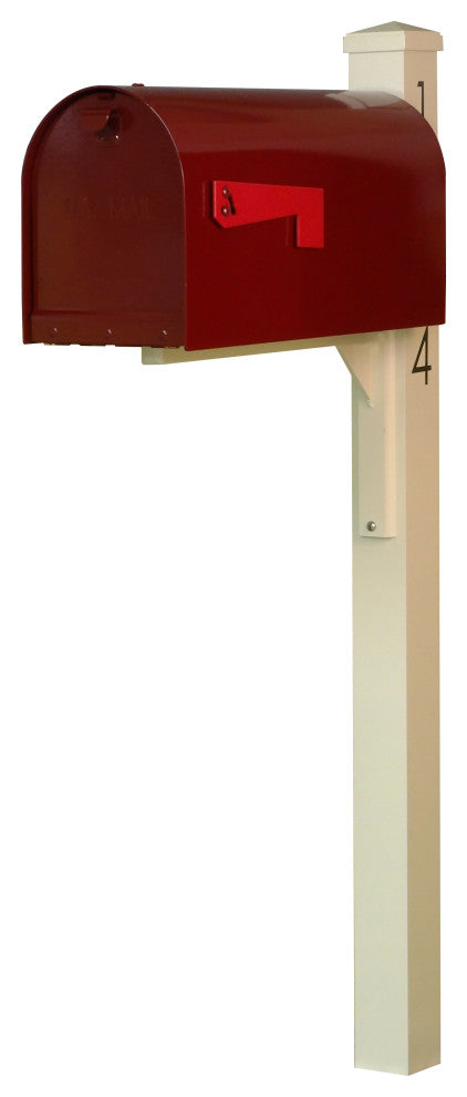 Mid Modern Rigby Curbside Mailbox and Post, Wine