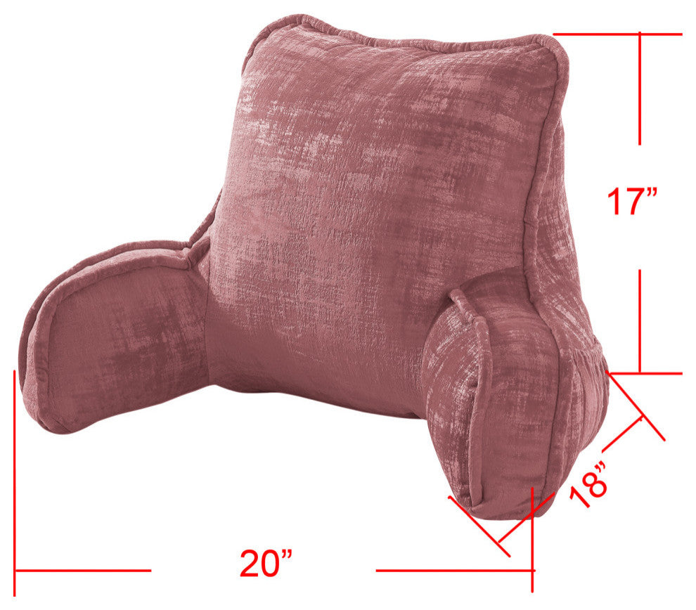 Textured Velvet DIY Bed Rest Cover and Inserts, Withered Rose, 20"x18"x17"