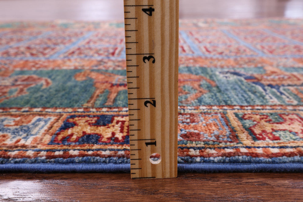 Antiqued Pazyryk Historical Design Hand-Knotted Rug 3' 3" X 4' 11" Q11113