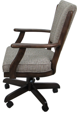 Caster Swivel Dining Chair on Wheels, Solid Wood, Jetty June Walnut
