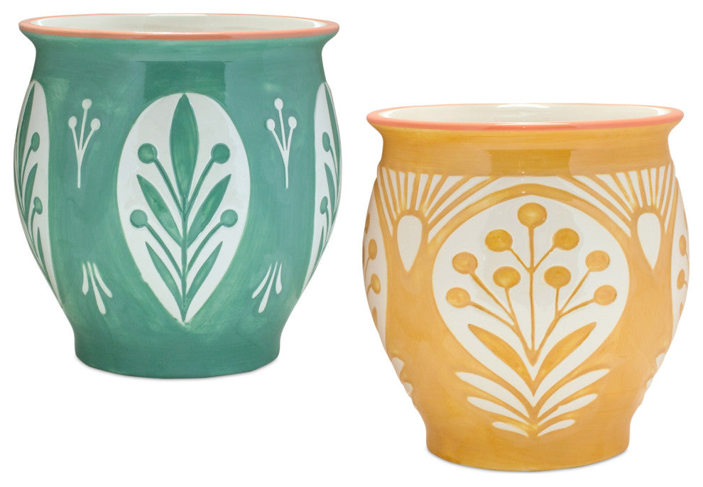 Ceramic Pot, 2-Piece Set