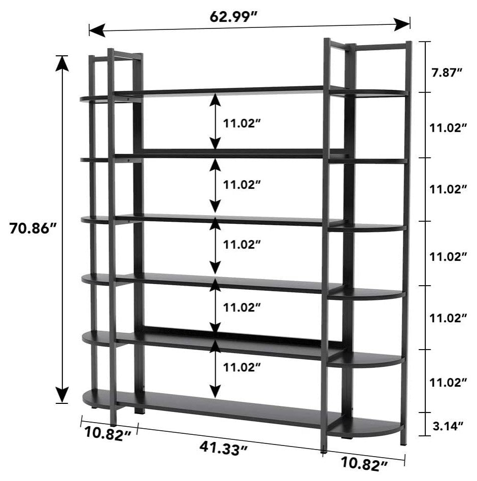 Triple Wide 6-Shelf Bookshelves