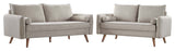 Revive Upholstered Fabric Sofa and Loveseat Set Beige