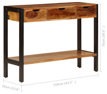 vidaXL Sideboard 3-Drawer Cupboard Sideboard Buffet Cabinet Solid Sheesham Wood