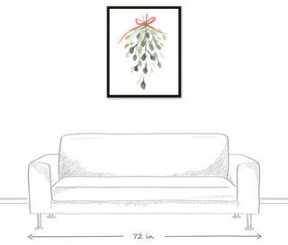 Watercolor Mistletoe Canvas Wall Art, Framed, 24"x30"