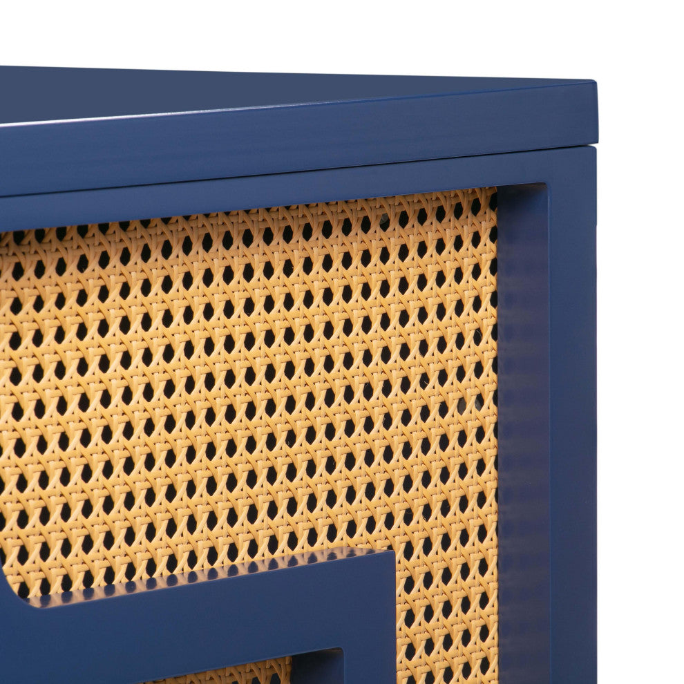 TOV Furniture Suzie Navy & Rattan Desk