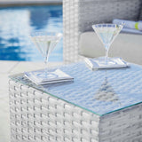 Convene Outdoor Patio Side Table Light Gray