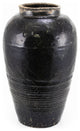 Vintage Black Glazed Wine Jar, Large
