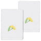 Linum Home Turkish Cotton Daisy 2-Piece Embellished Washcloth Set, White