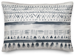 Watercolor Geometric Pattern 14x20 Outdoor Throw Pillow