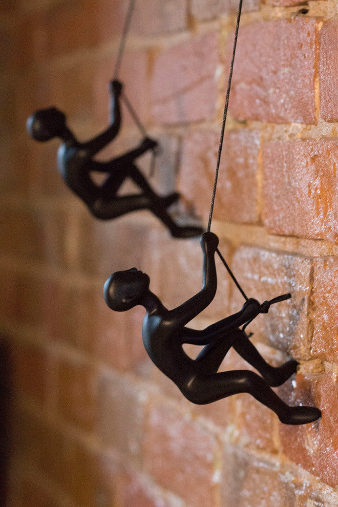Climbing Man Wall Art, Black