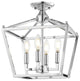 Plains Mini Lantern 12" 4-Light Iron Farmhouse LED Flush Mount, Chrome