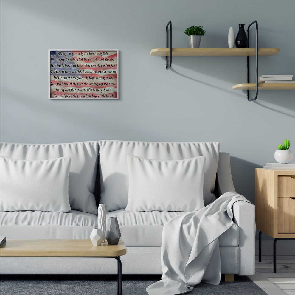 American Flag Song Quote Word Design, 16"x20"