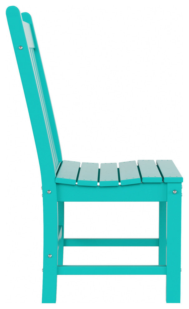 WestinTrends Outdoor Patio Poly Lumber Dining Chair, Fade UV Water Resistant, Turquoise