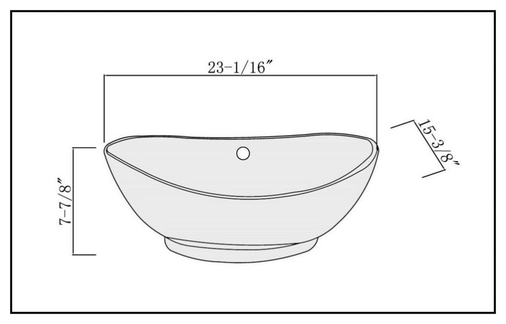 Fine Fixtures Vitreous China Vessel Sink w Overflow- Oval Shape MV2214W