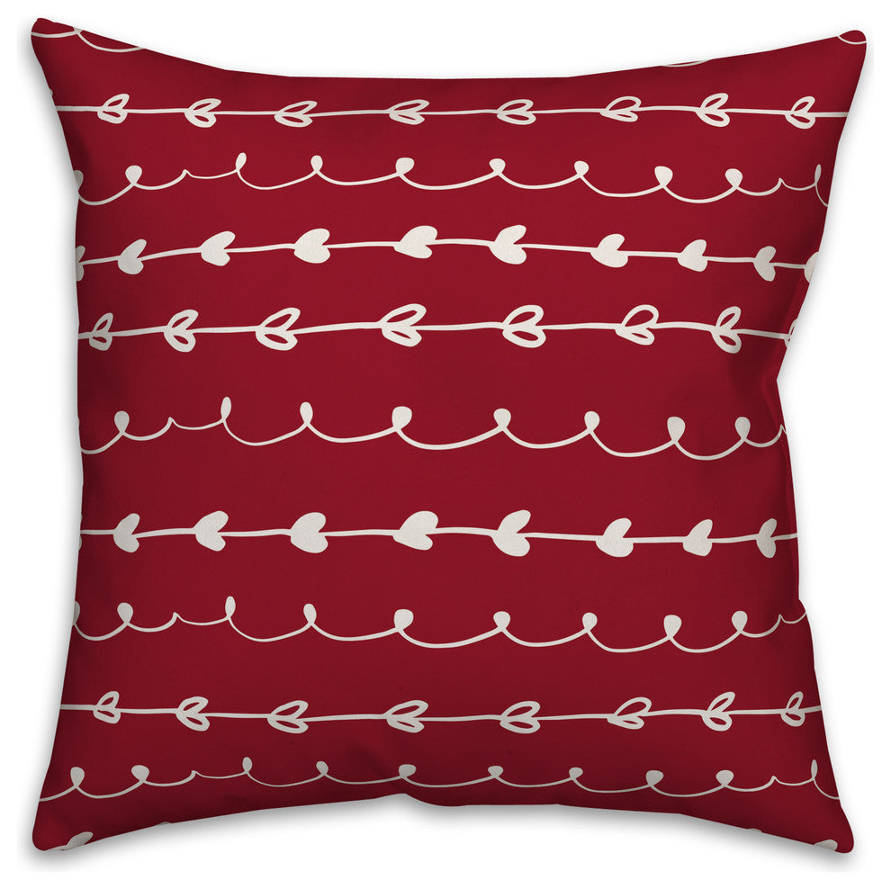 Valentines Doodles 18x18 Throw Pillow