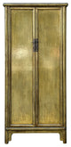 Oriental Distressed Light Olive Green Tall Narrow Noodle Cabinet Armoire Hws4337