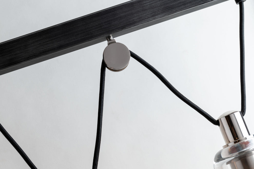 Citizen Linear Pendant, Graphite, Clear Pressed Glass