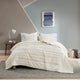 Urban Habitat Mercer 3 Piece Cotton Quilt Set With Chenille Trims, Ivory
