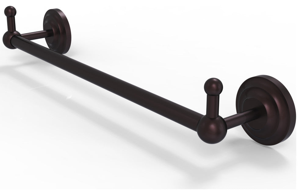 Prestige Que New 24" Towel Bar with Integrated Hooks, Antique Bronze