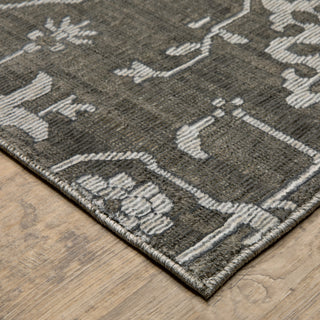 Iris Two-Tone Oriental Grey/ Light Grey Area Rug Runner