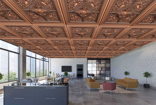 Antique Copper 3D Ceiling Panels, 2'x2', 4 Sq Ft