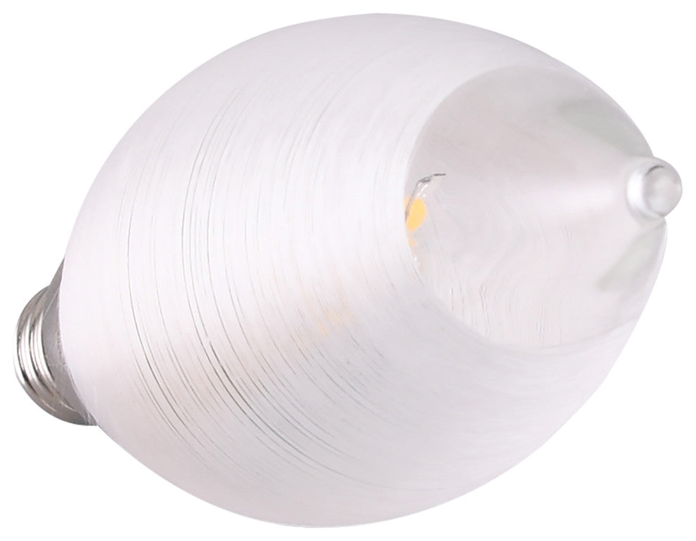 2W CA11 LED, Satin Spun Clear, Candelabra Base, 2700K, 120V, Carded