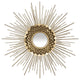 Gold Metal Sunburst Round Wall Mirror