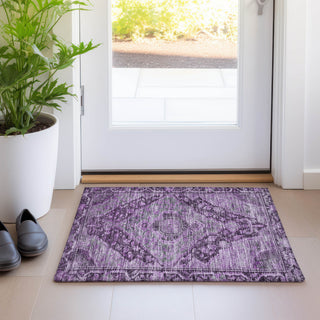 Machine Washable Indoor/Outdoor Chantille ACN1761 Eggplant 1'8" x 2'6" Rug