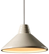 Radiance Ziggurat Pendant, White Crackle, Polished Chrome, Rigid Stem, E26