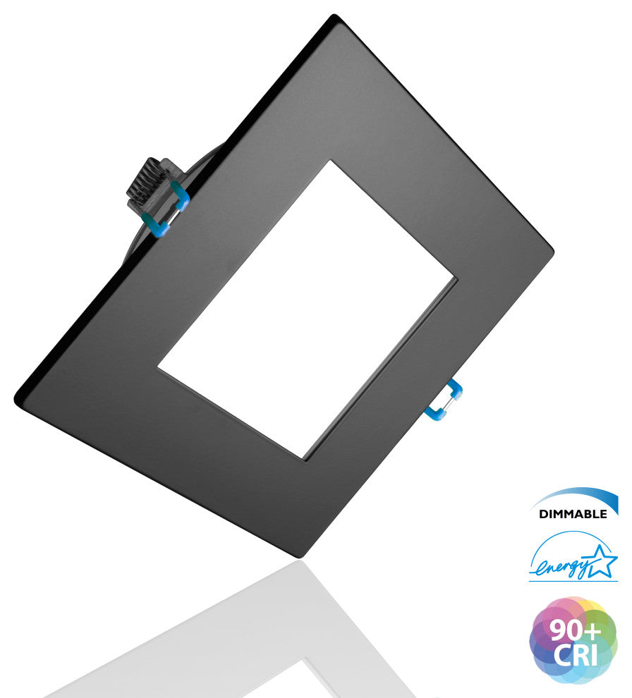 DLE6 Series 6" Square Downlight, Black, 3000k