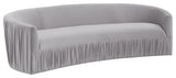 TOV Furniture Valerie Pleated Light Grey Velvet Sofa