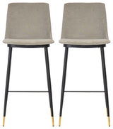 Evora Velvet Counter Stool, Set of 2, Gray